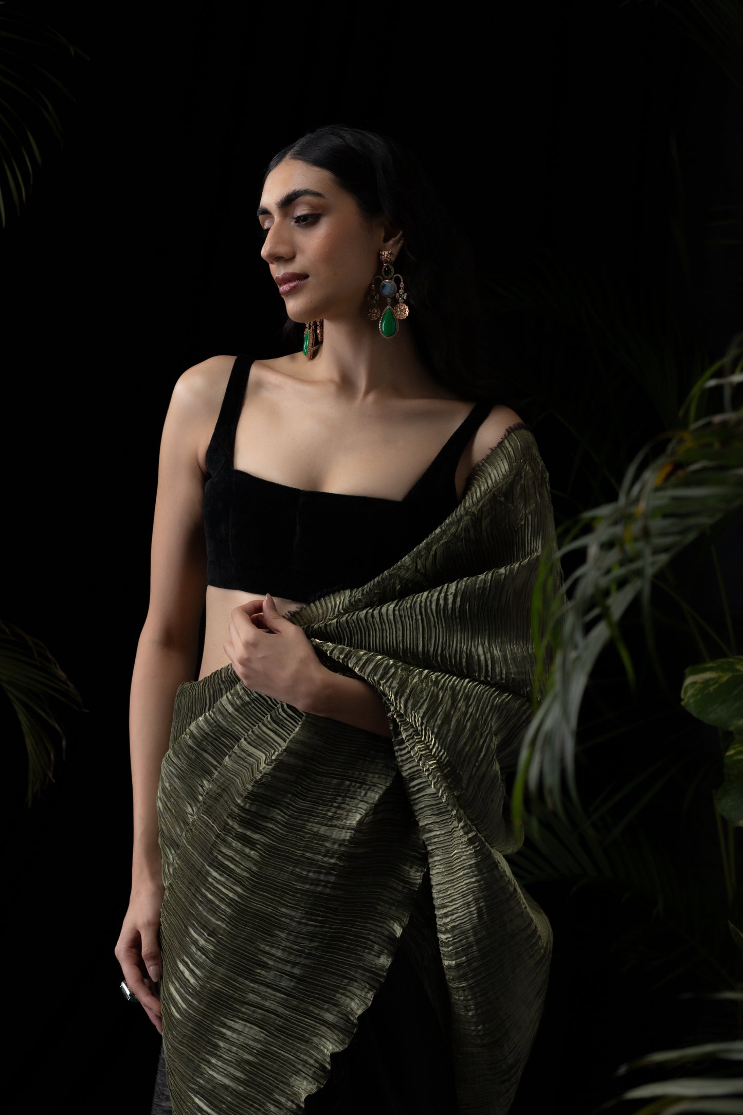 Olive saree