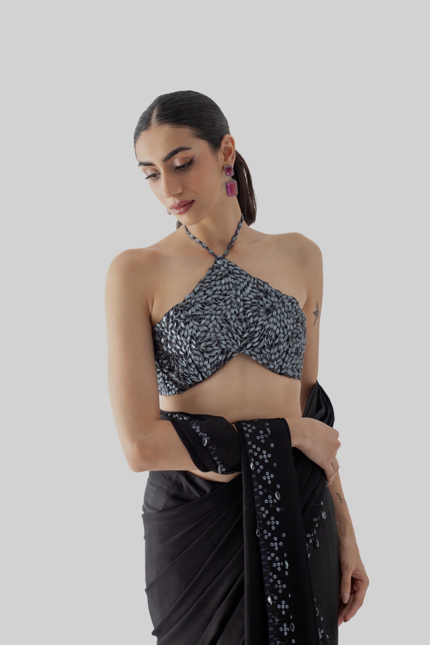 Moonlit pre draped saree