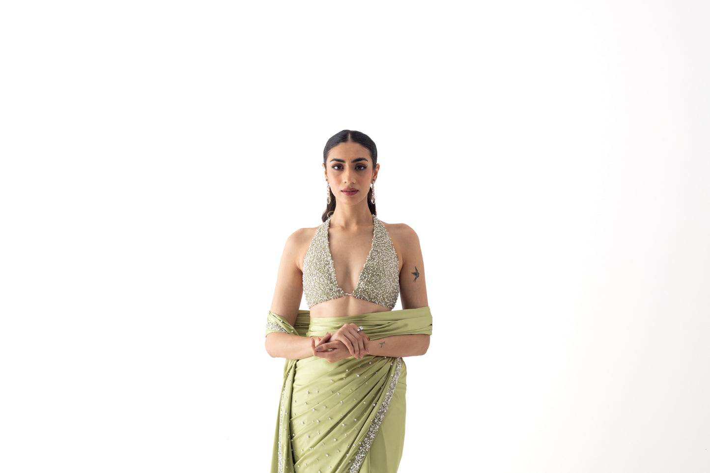 Green mist Saree