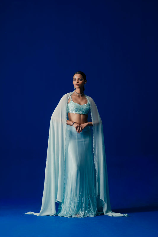 Sea whisper lehenga set